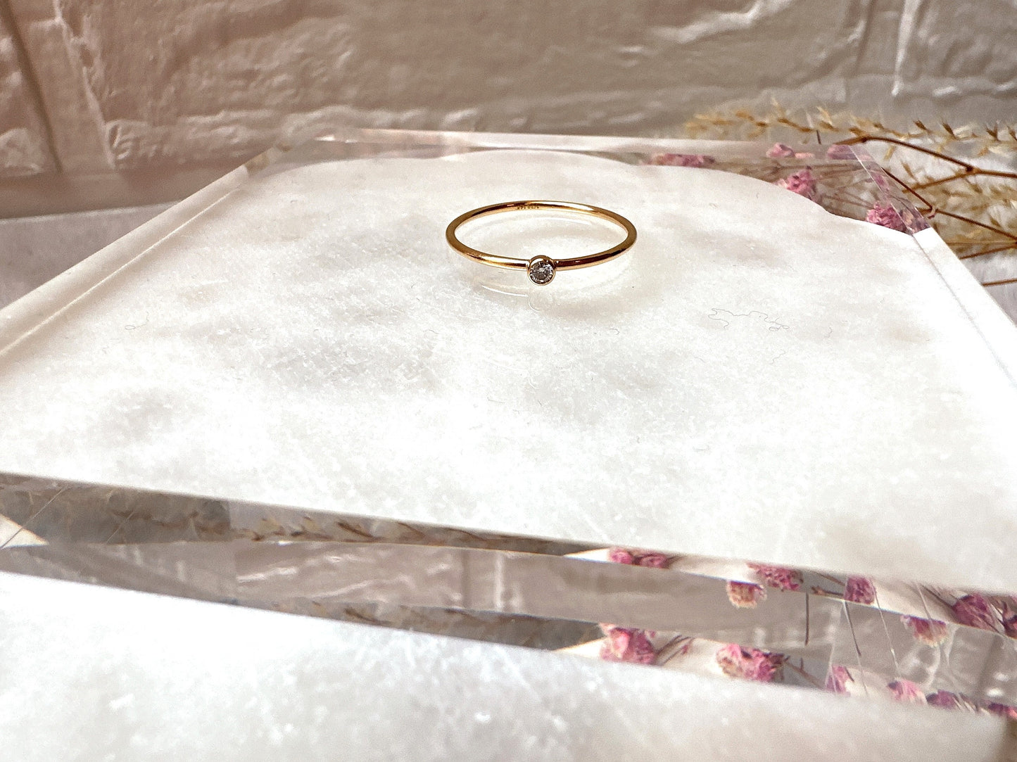 Tiny Clear Cubic Zirconia Stacking Ring