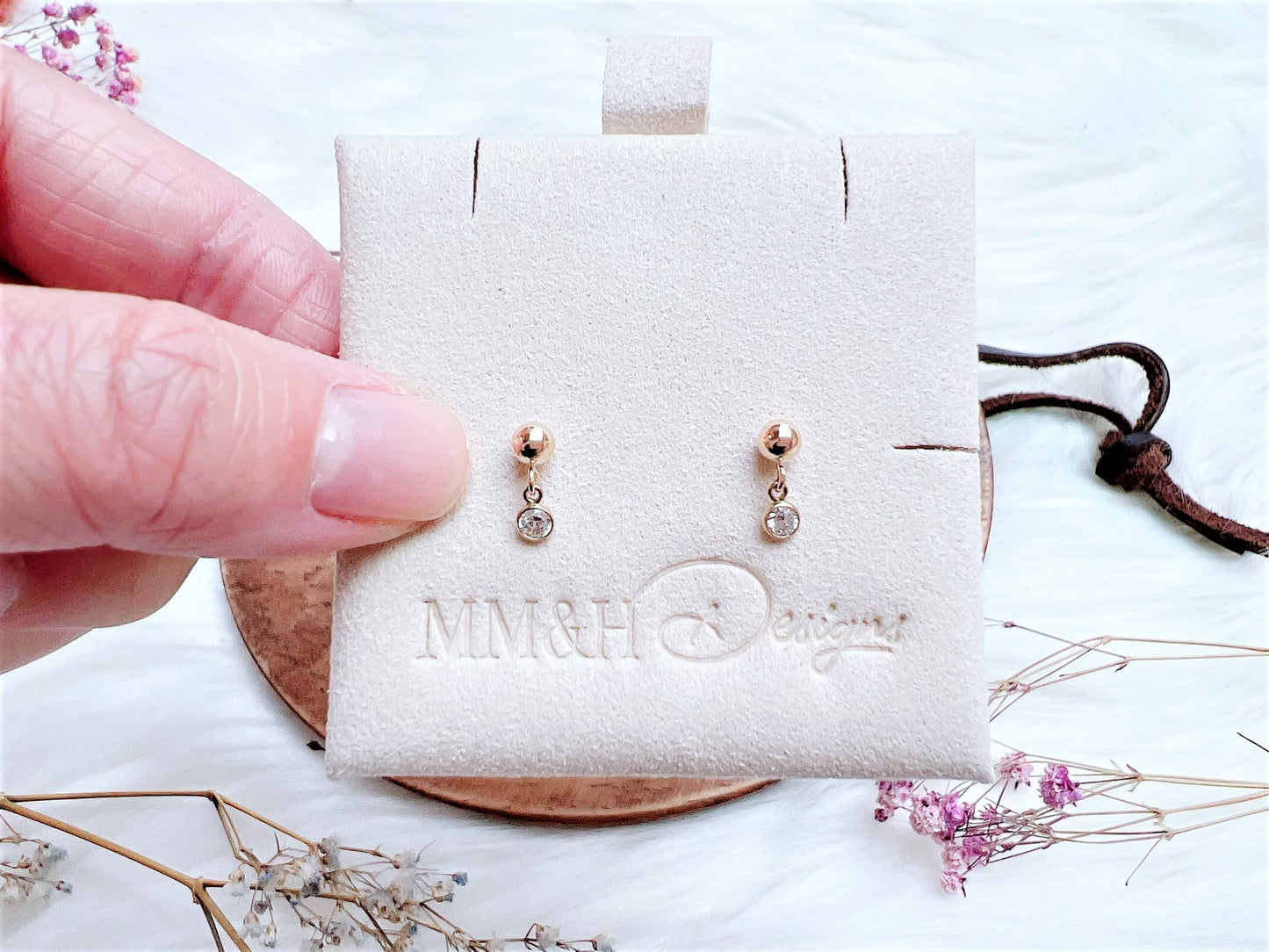 Elegant Stud Earrings with Cubic Zirconia