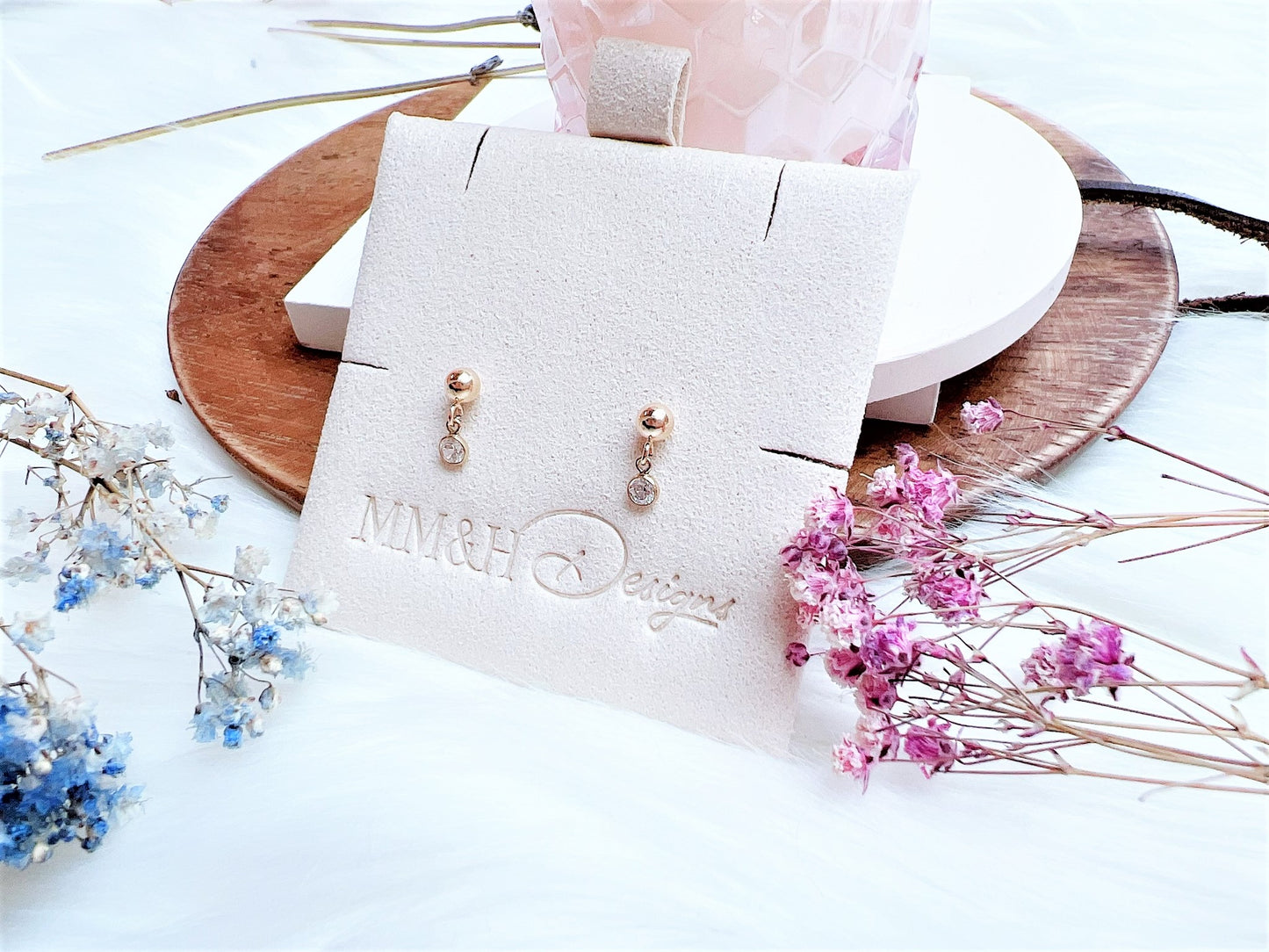 Elegant Stud Earrings with Cubic Zirconia