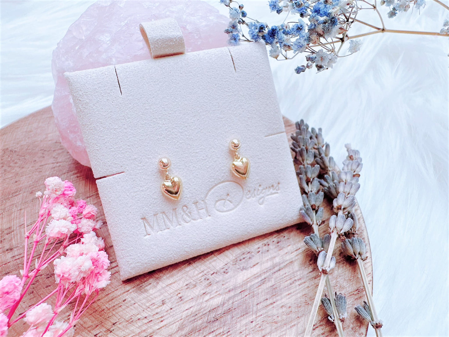 Puffy Heart Stud Earrings