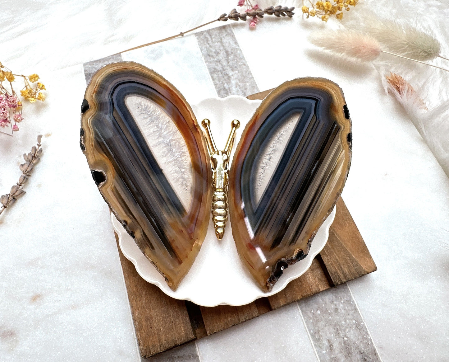 Agate Butterfly Figurine