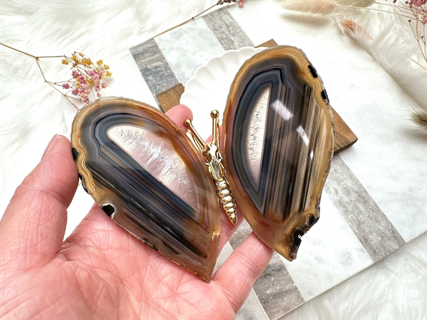 Agate Butterfly Figurine