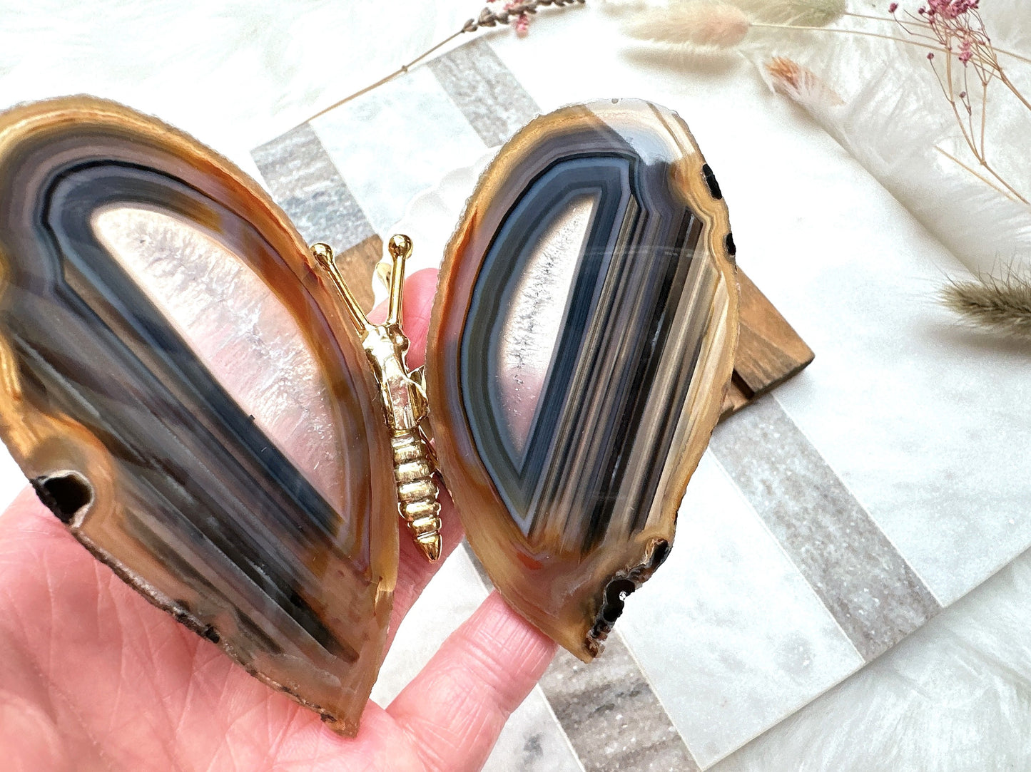 Agate Butterfly Figurine