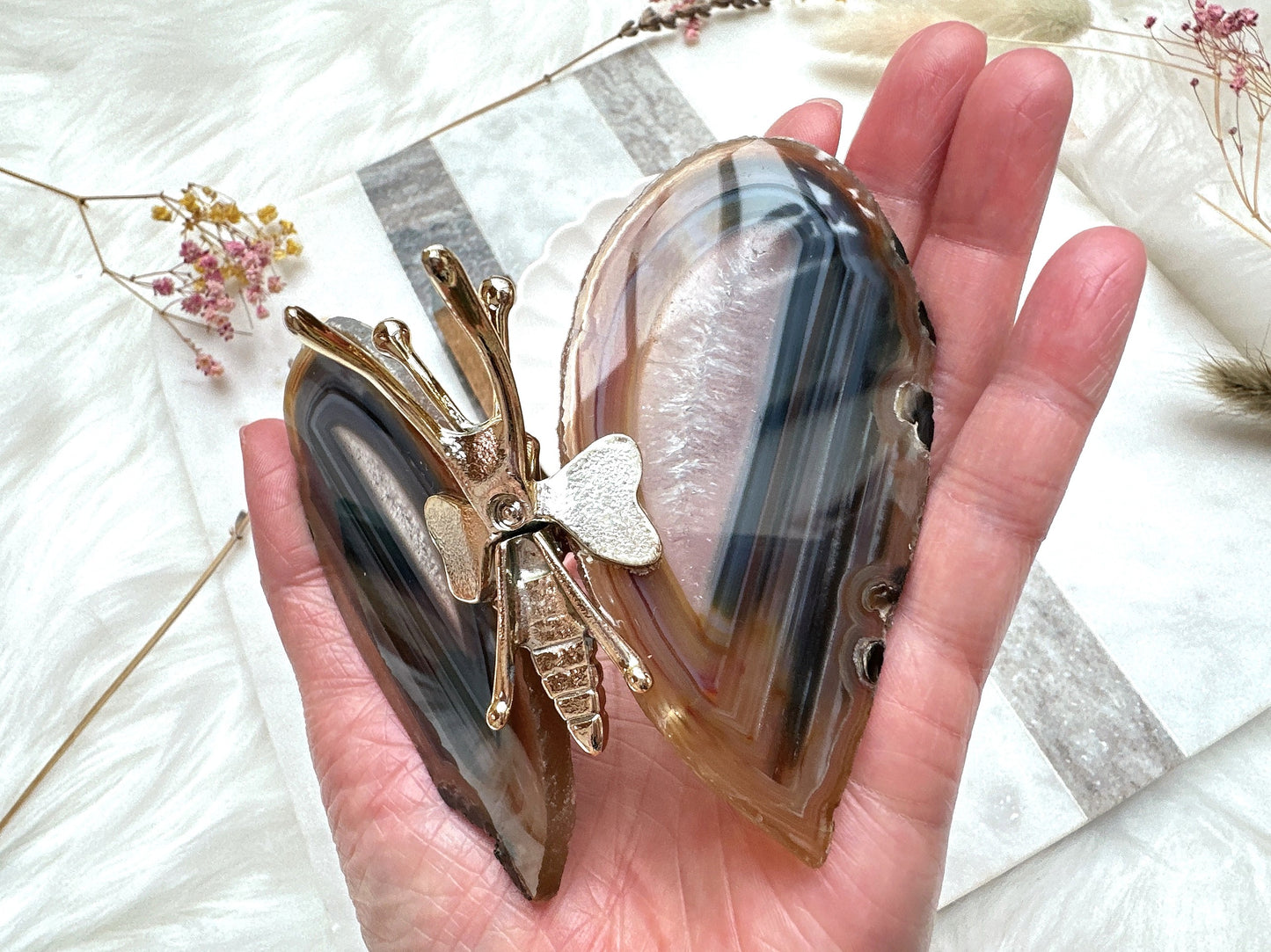 Agate Butterfly Figurine