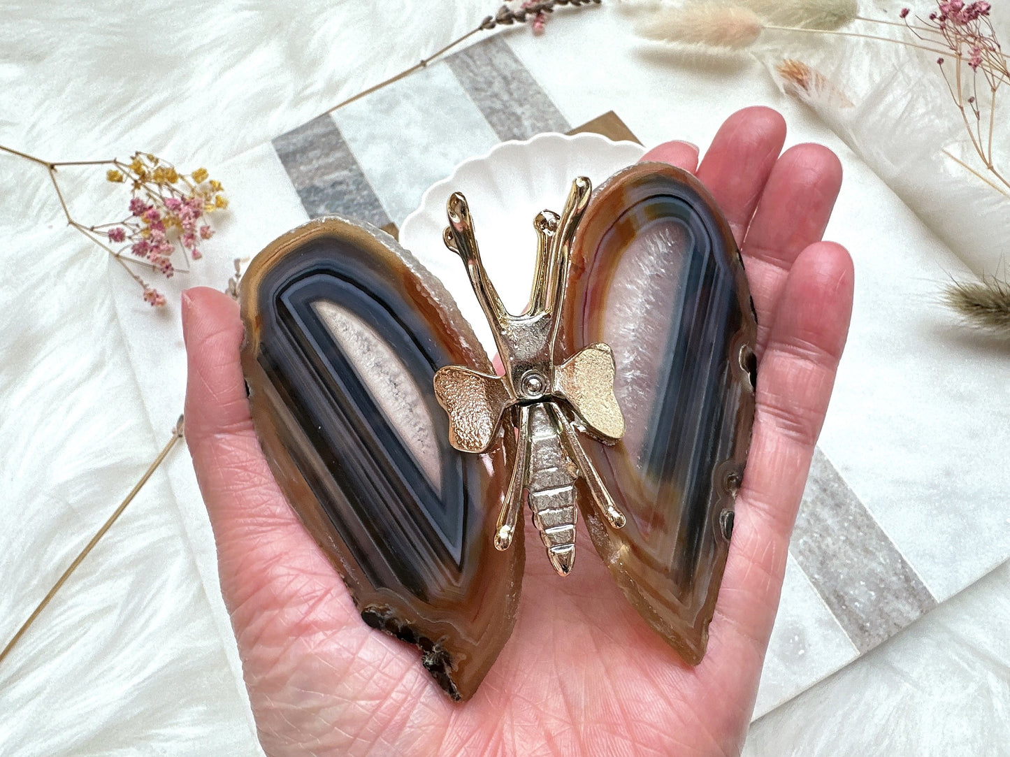 Agate Butterfly Figurine