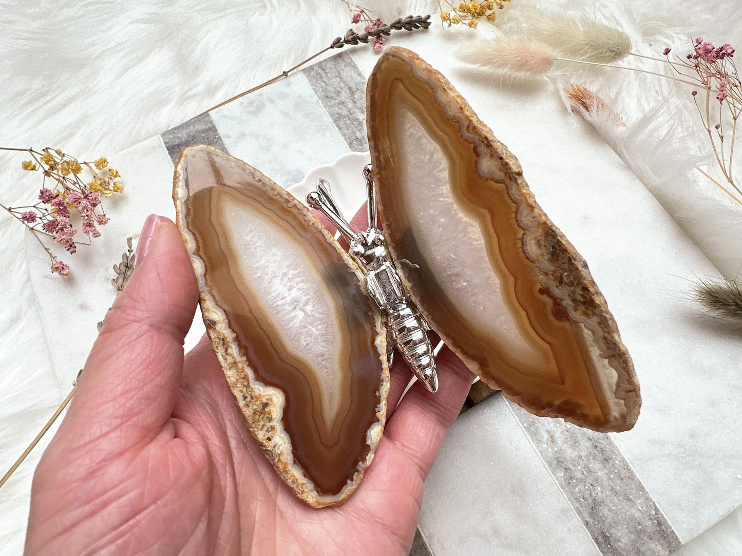 Agate Butterfly Figurine