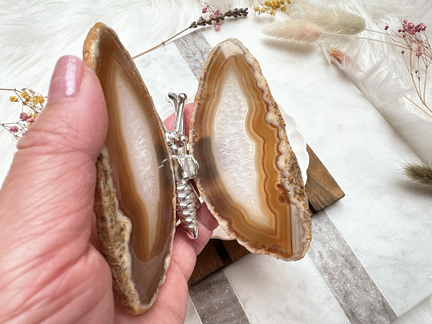 Agate Butterfly Figurine