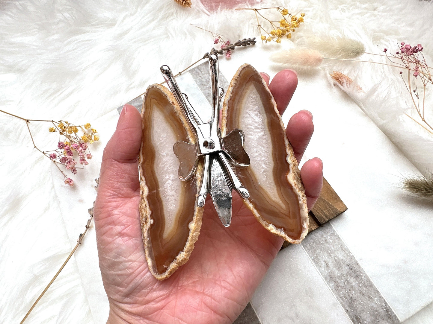 Agate Butterfly Figurine