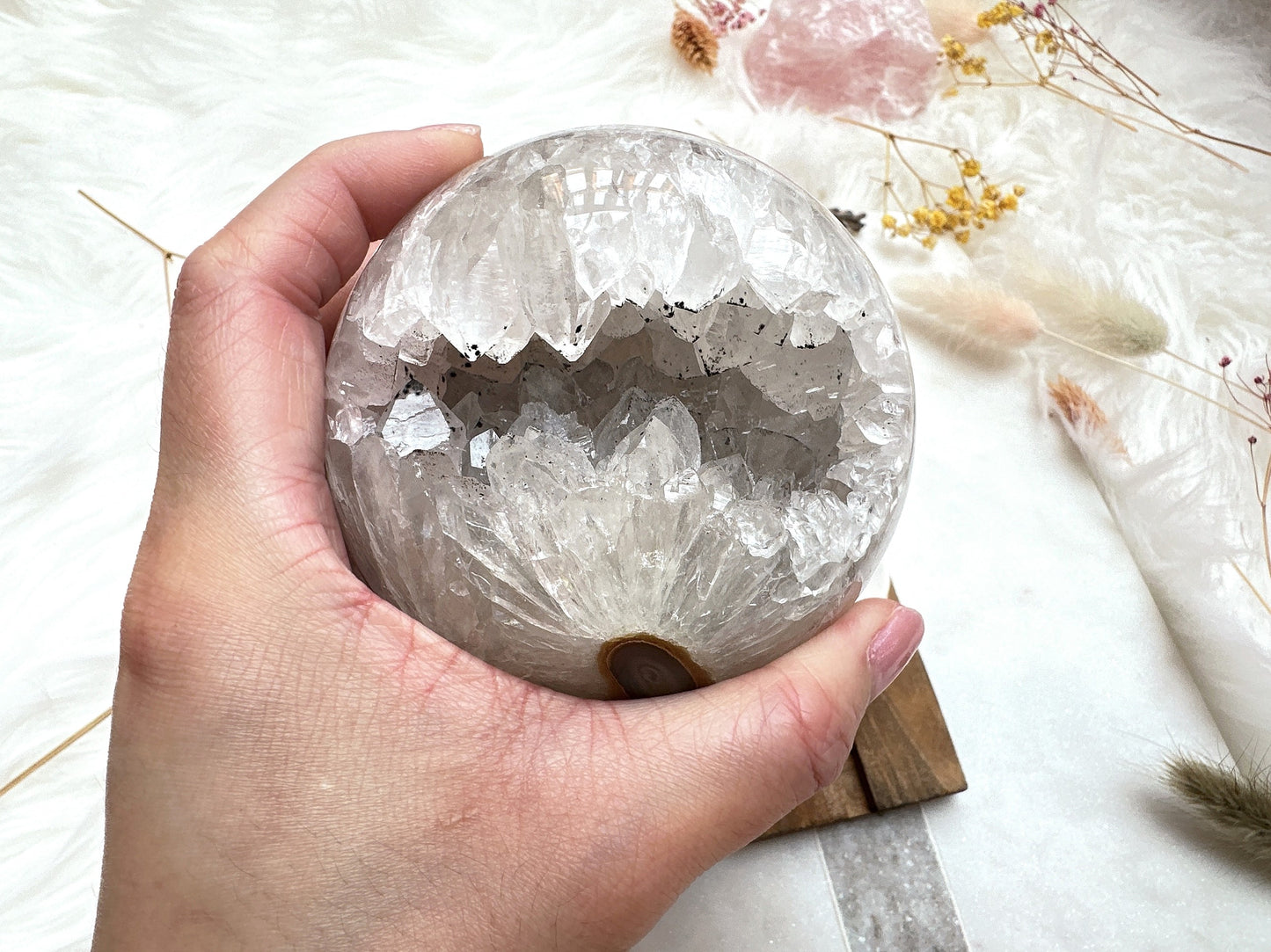 Agate Sphere with Druzy