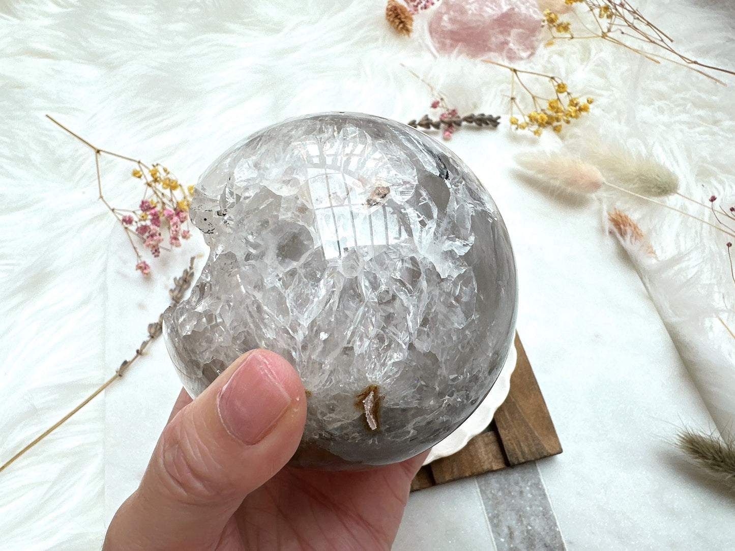 Agate Sphere with Druzy