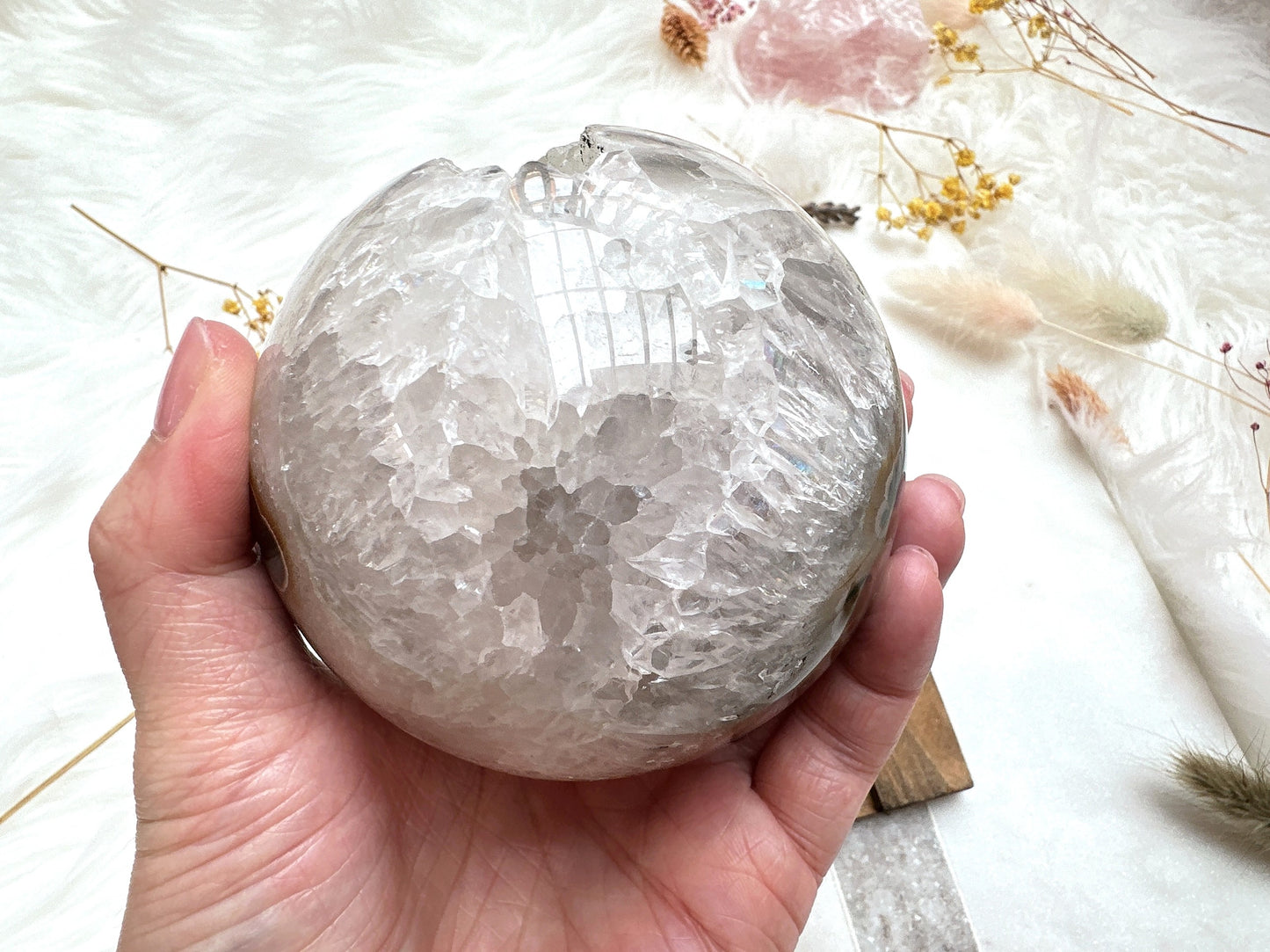 Agate Sphere with Druzy