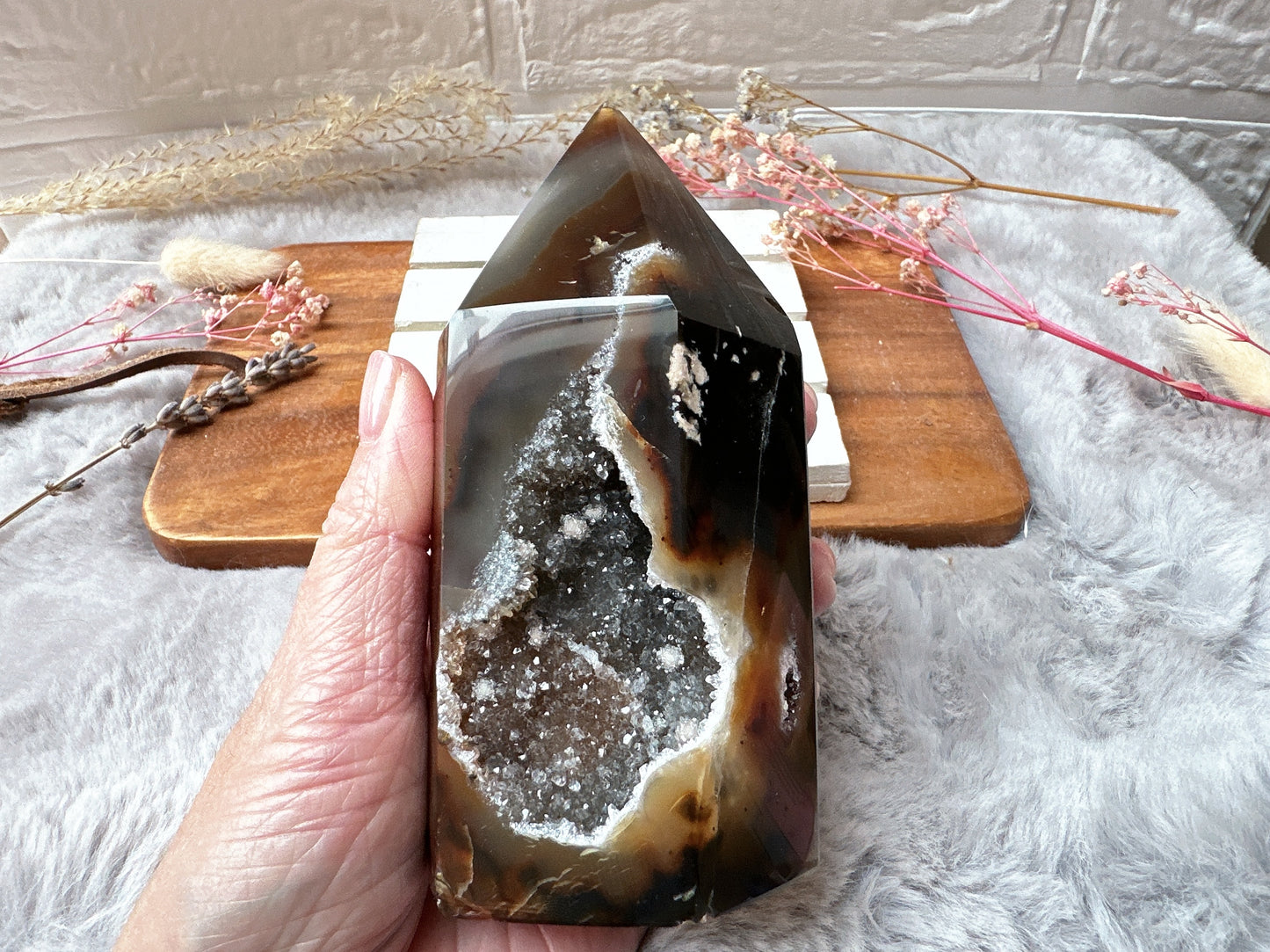 Agate Tower with Druzy