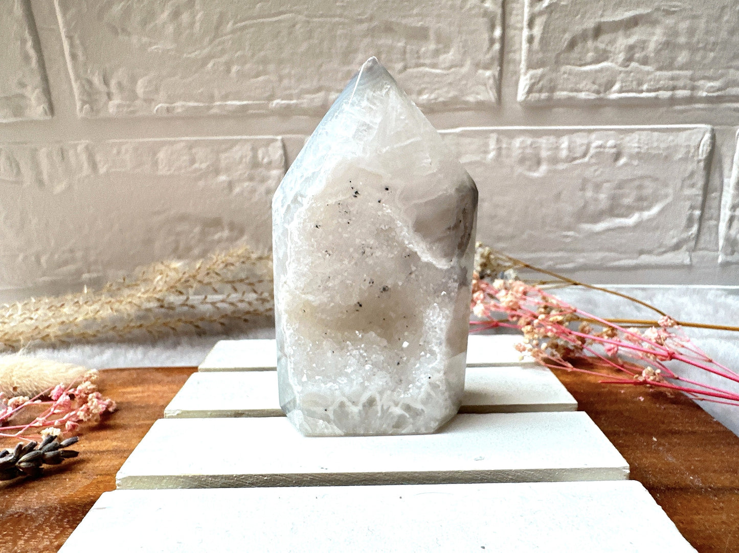 Small Agate Tower with Druzy