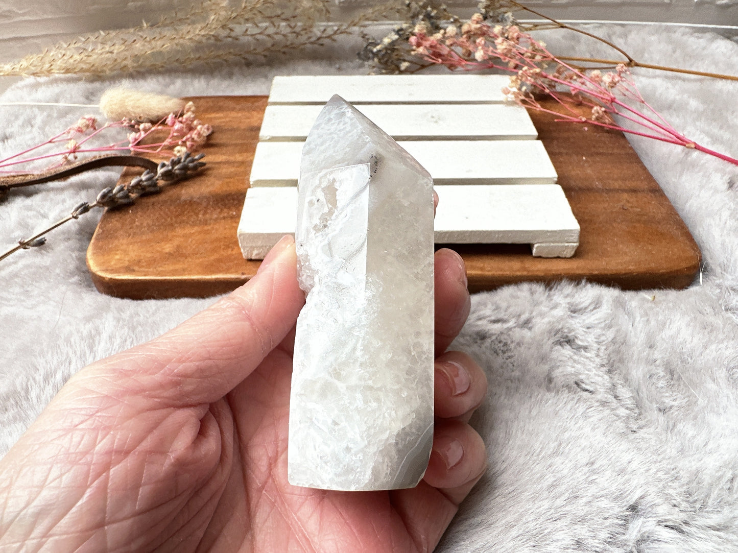 Small Agate Tower with Druzy
