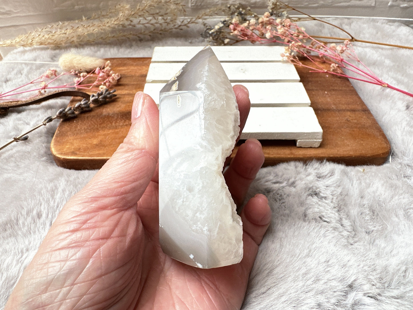 Small Agate Tower with Druzy