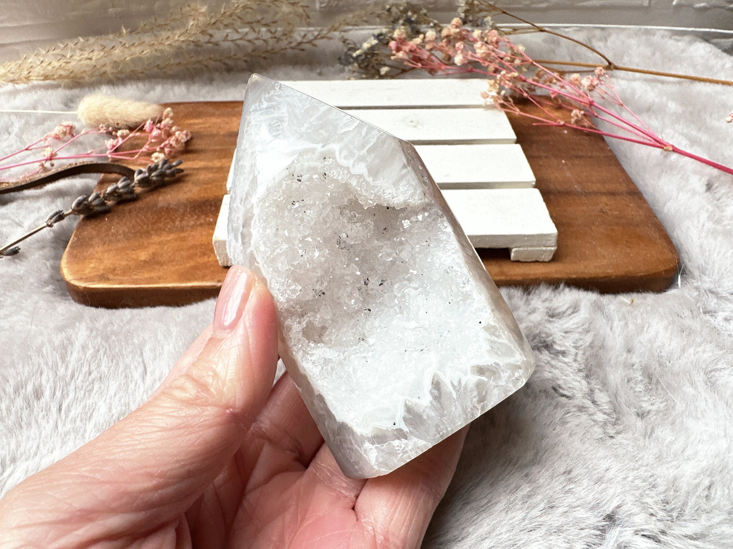 Small Agate Tower with Druzy