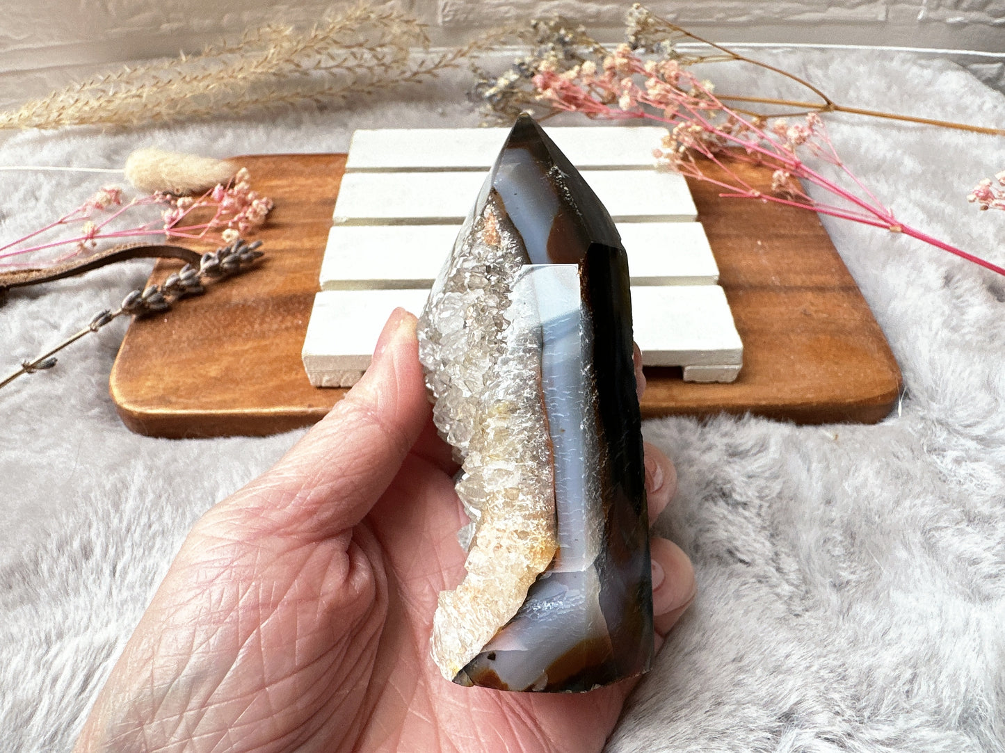 Agate Tower with Druzy
