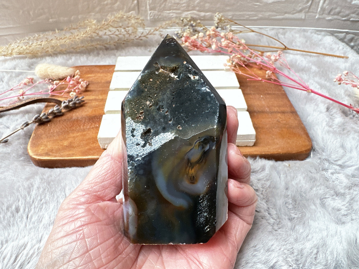 Agate Tower with Druzy
