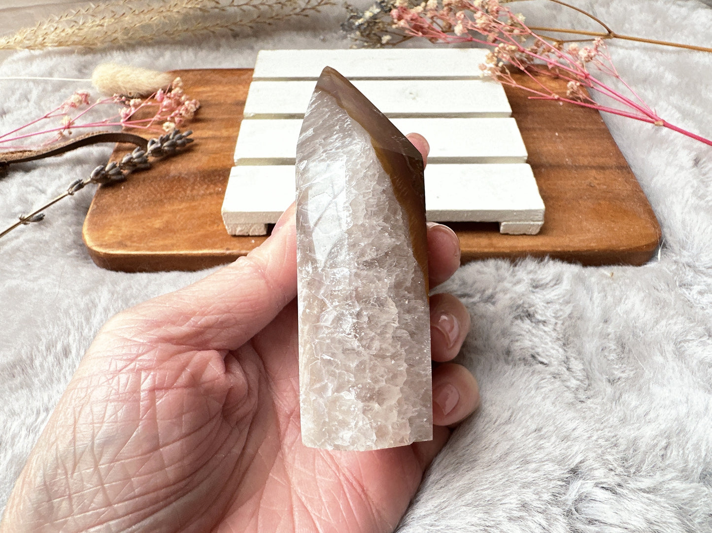Small Agate Tower with Druzy