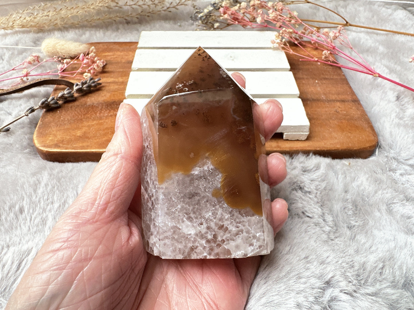 Small Agate Tower with Druzy
