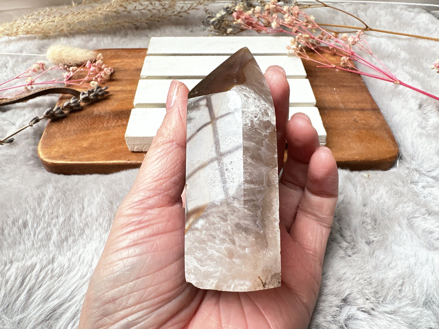 Small Agate Tower with Druzy