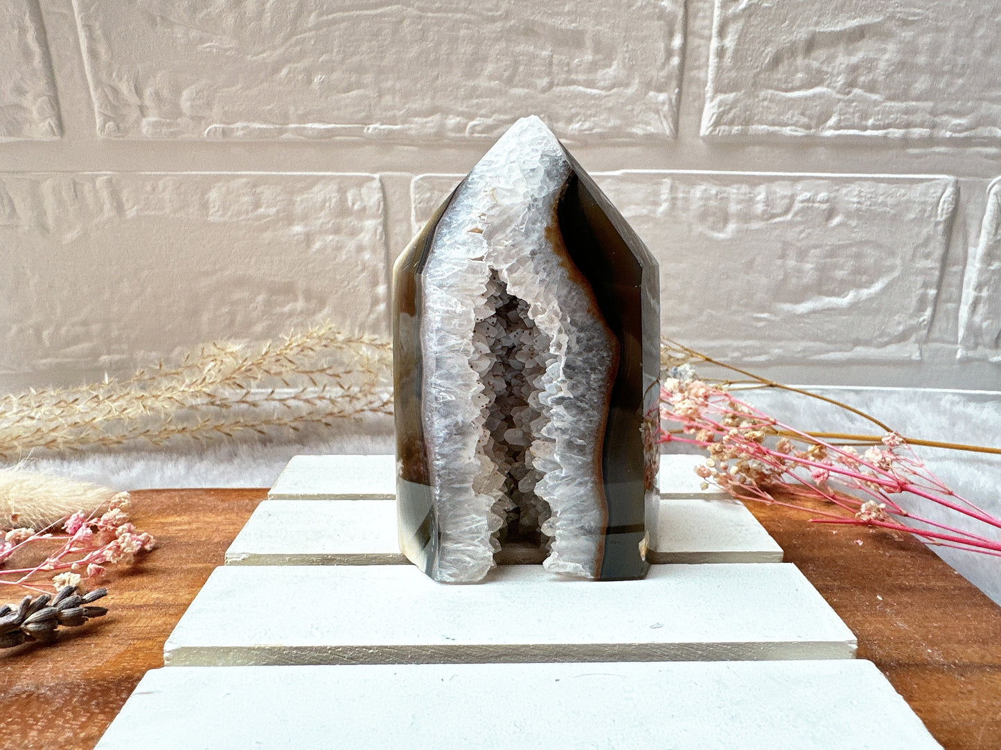 Small Agate Tower with Druzy