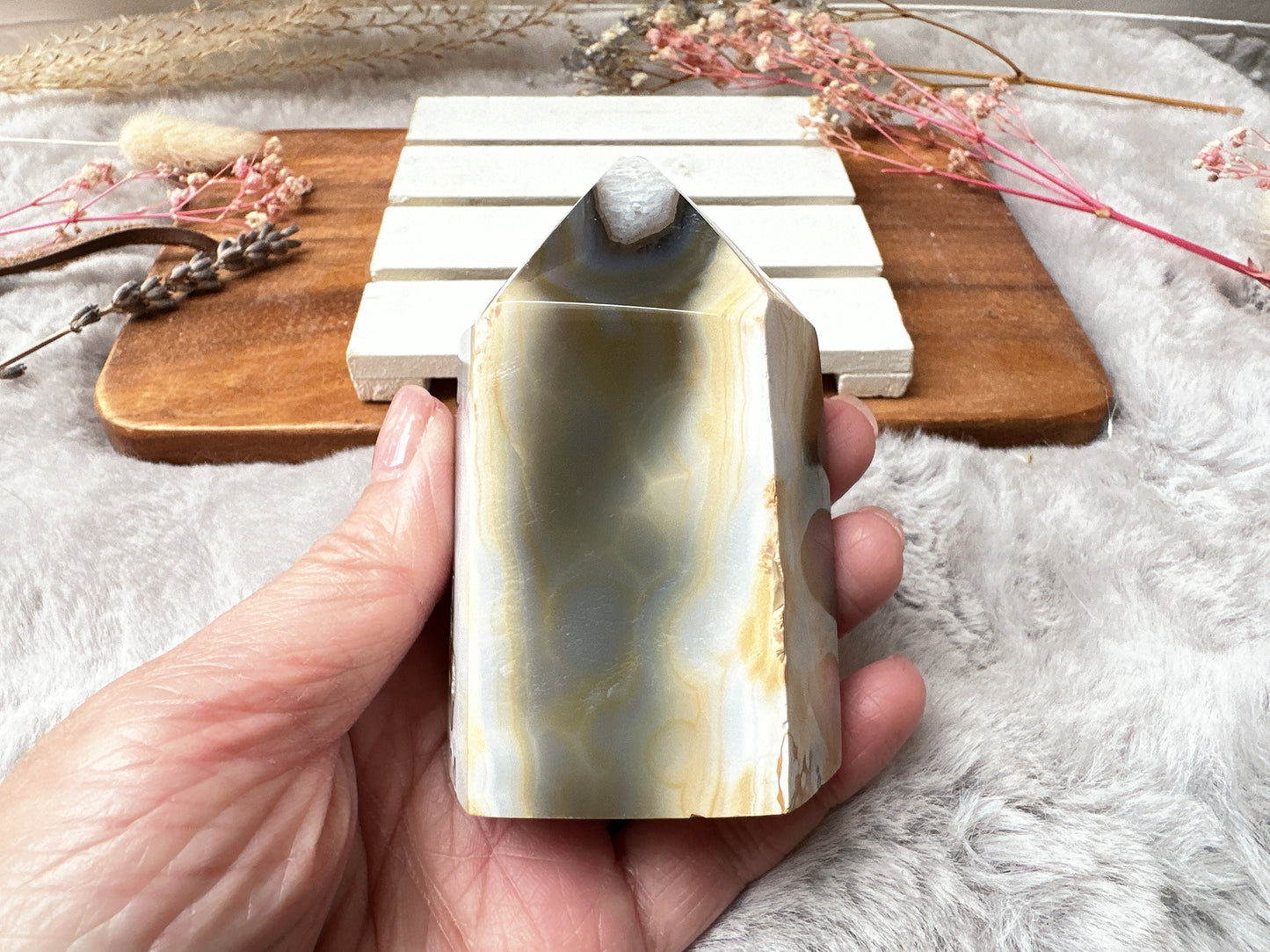 Small Agate Tower with Druzy