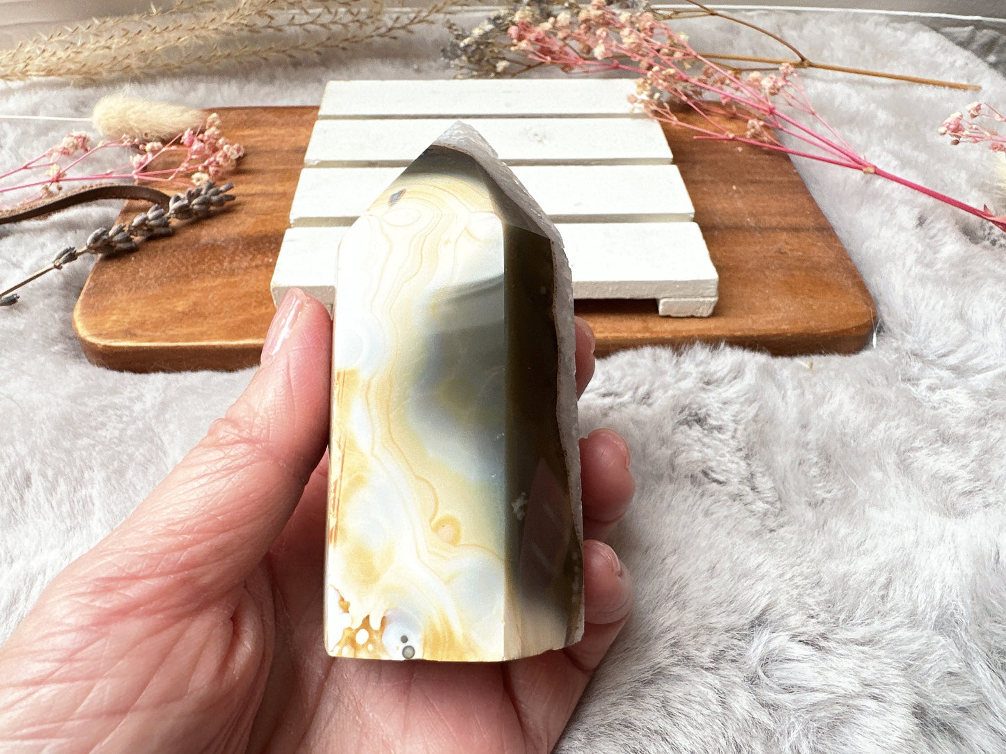 Small Agate Tower with Druzy