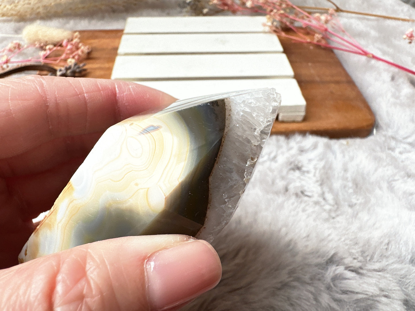 Small Agate Tower with Druzy
