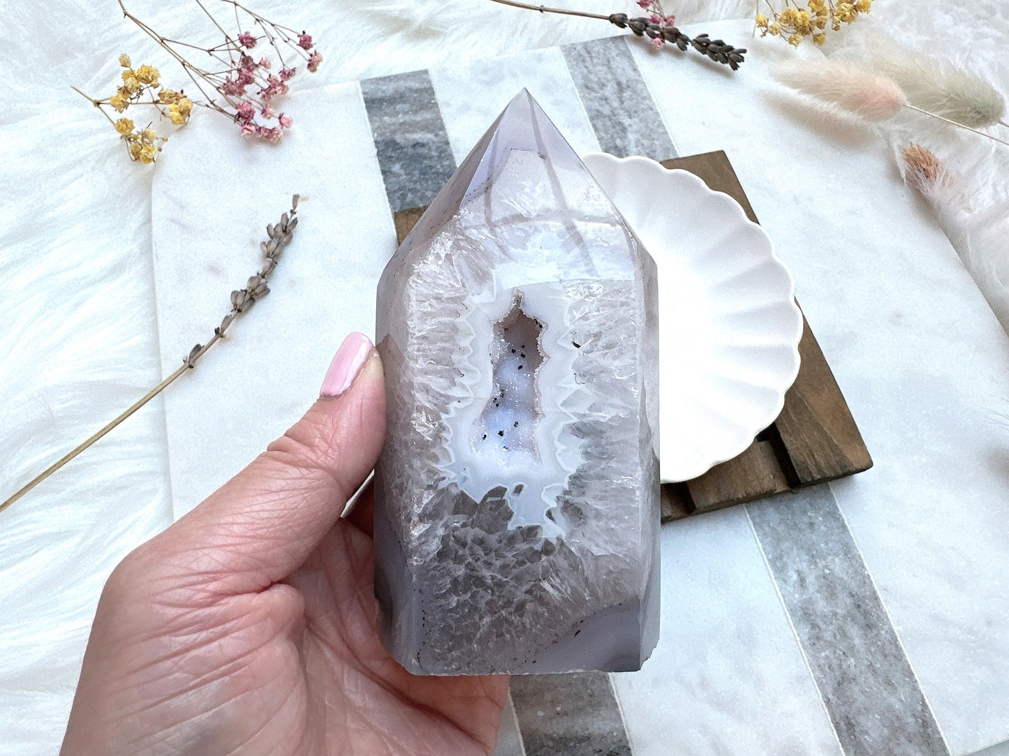 Agate Tower with Druzy