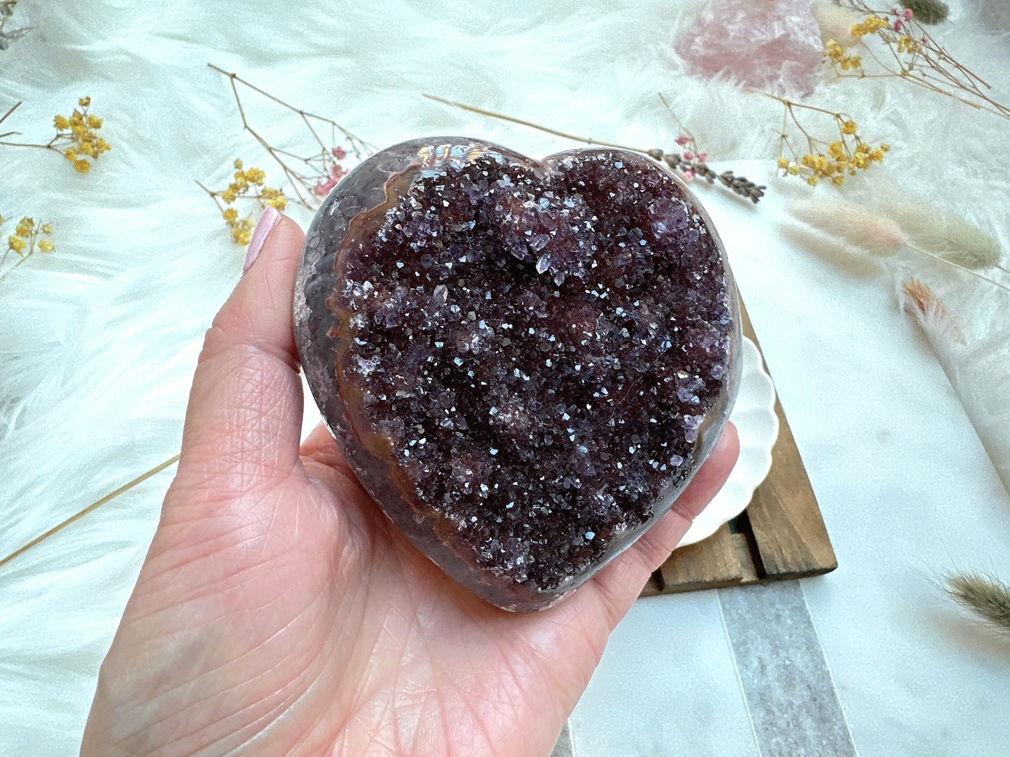 Amethyst Heart Cluster