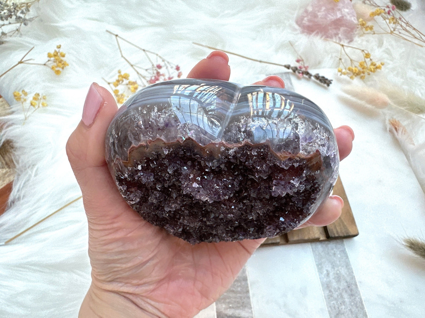Amethyst Heart Cluster