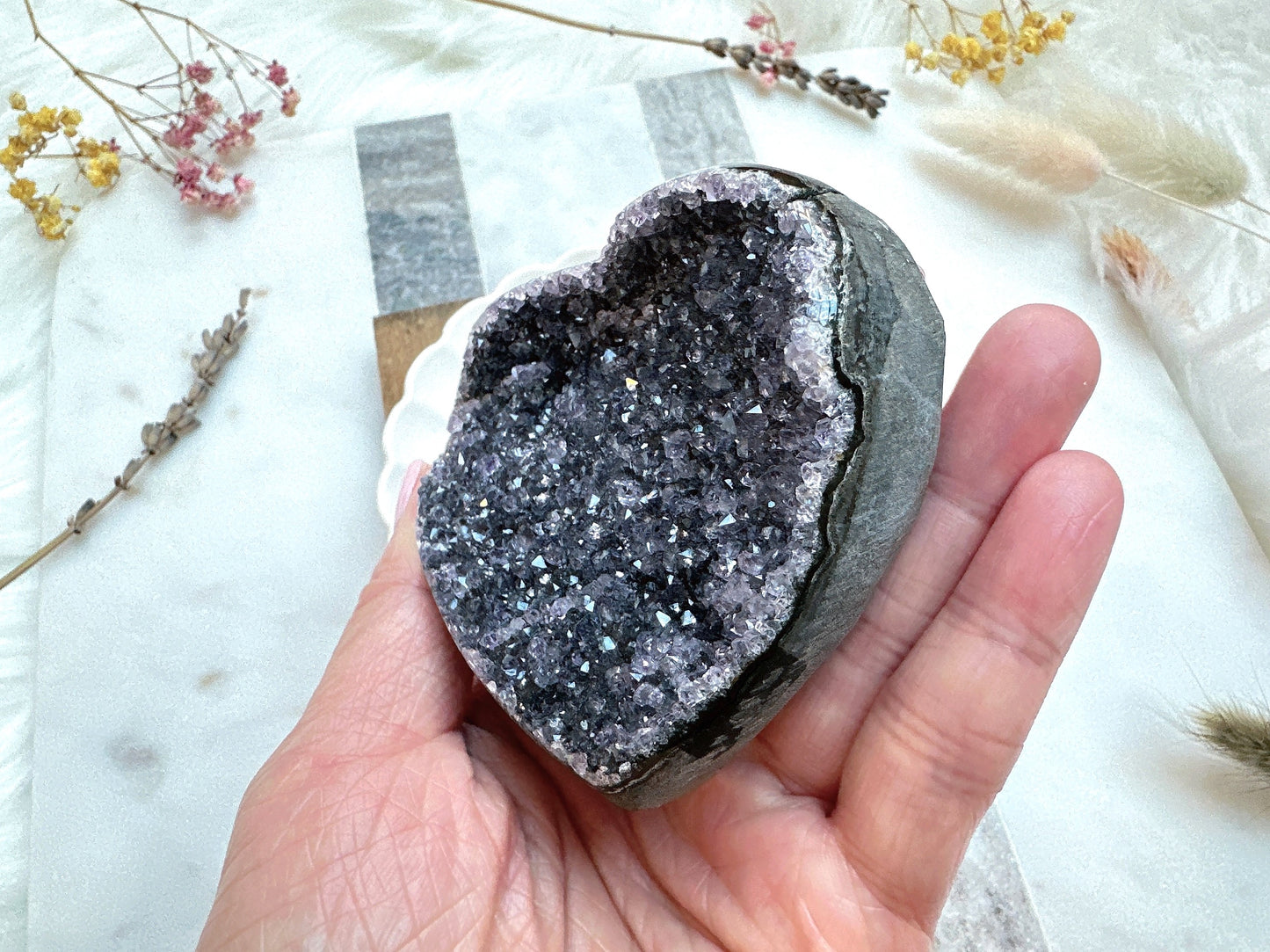 Amethyst Heart Cluster