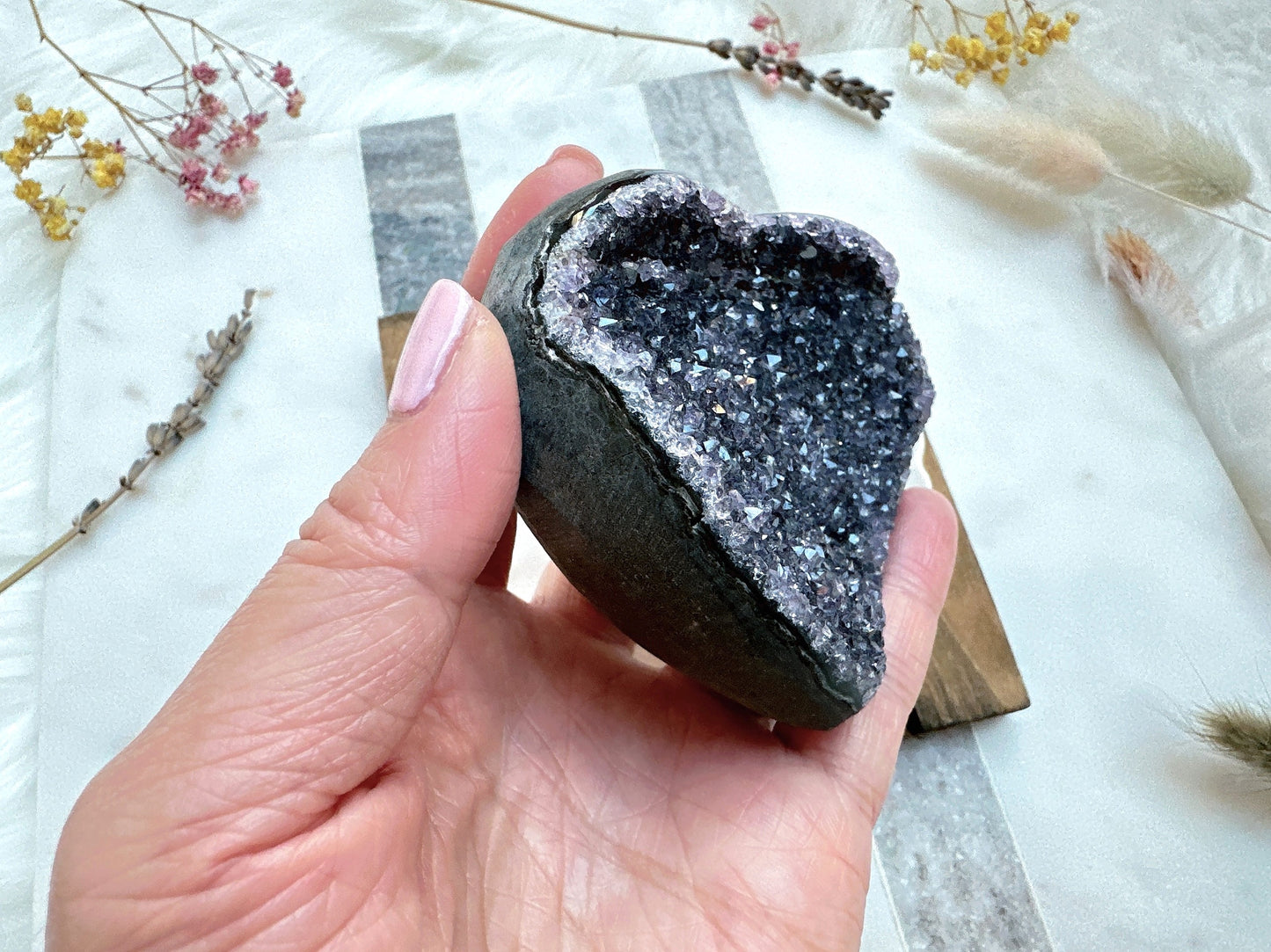 Amethyst Heart Cluster