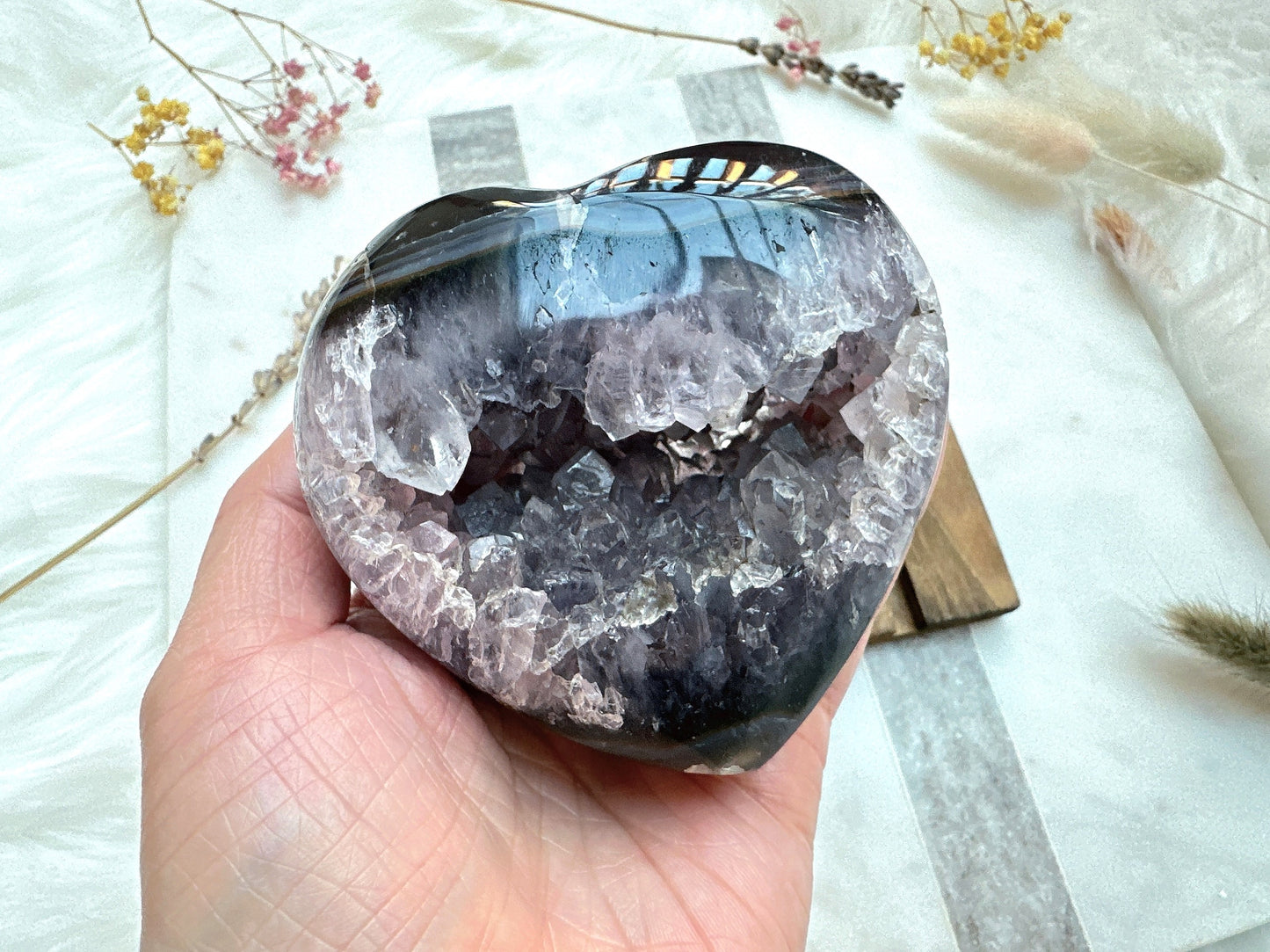 Amethyst Heart Cluster