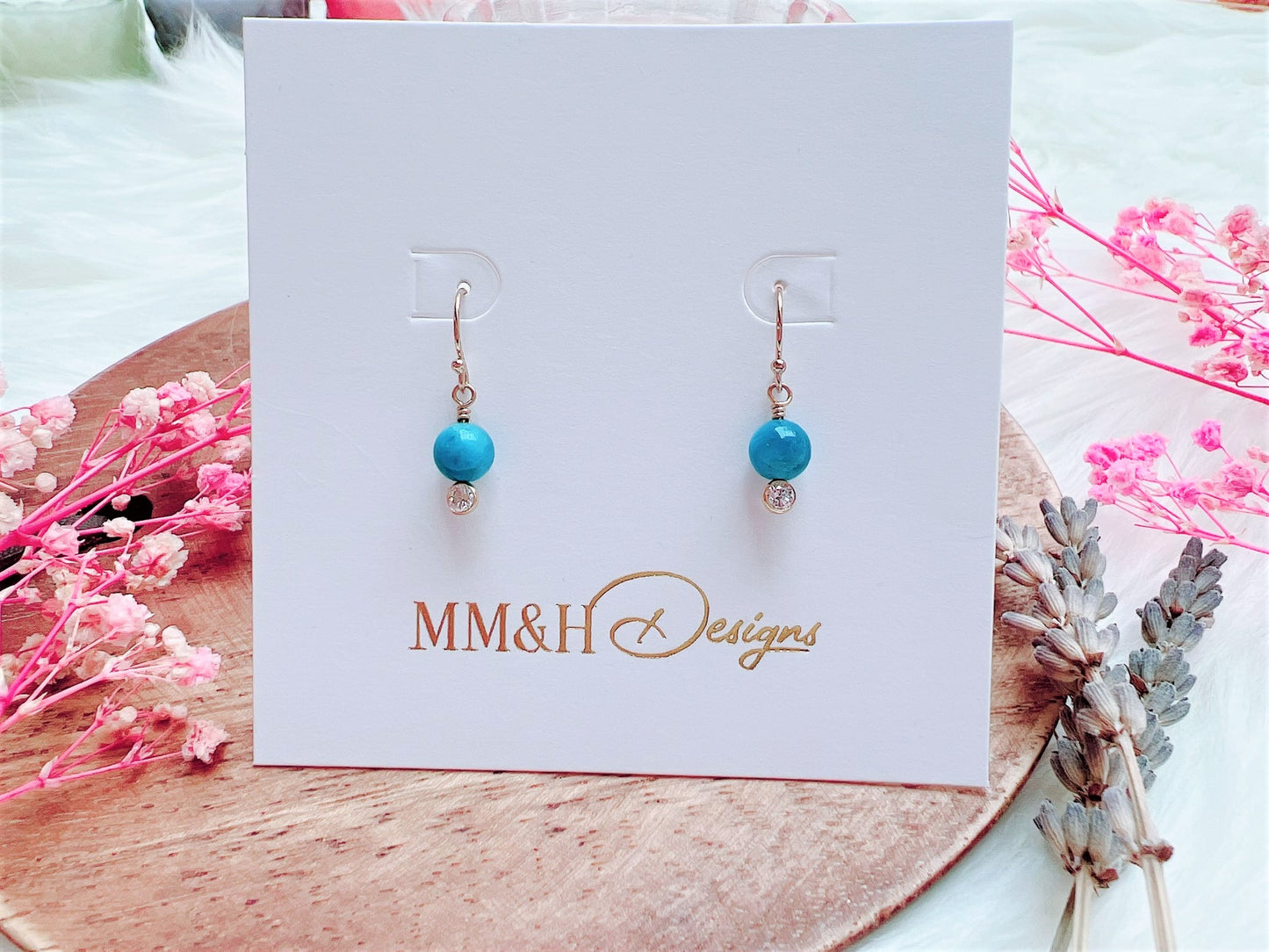 Apatite and Cubic Zirconia Earrings