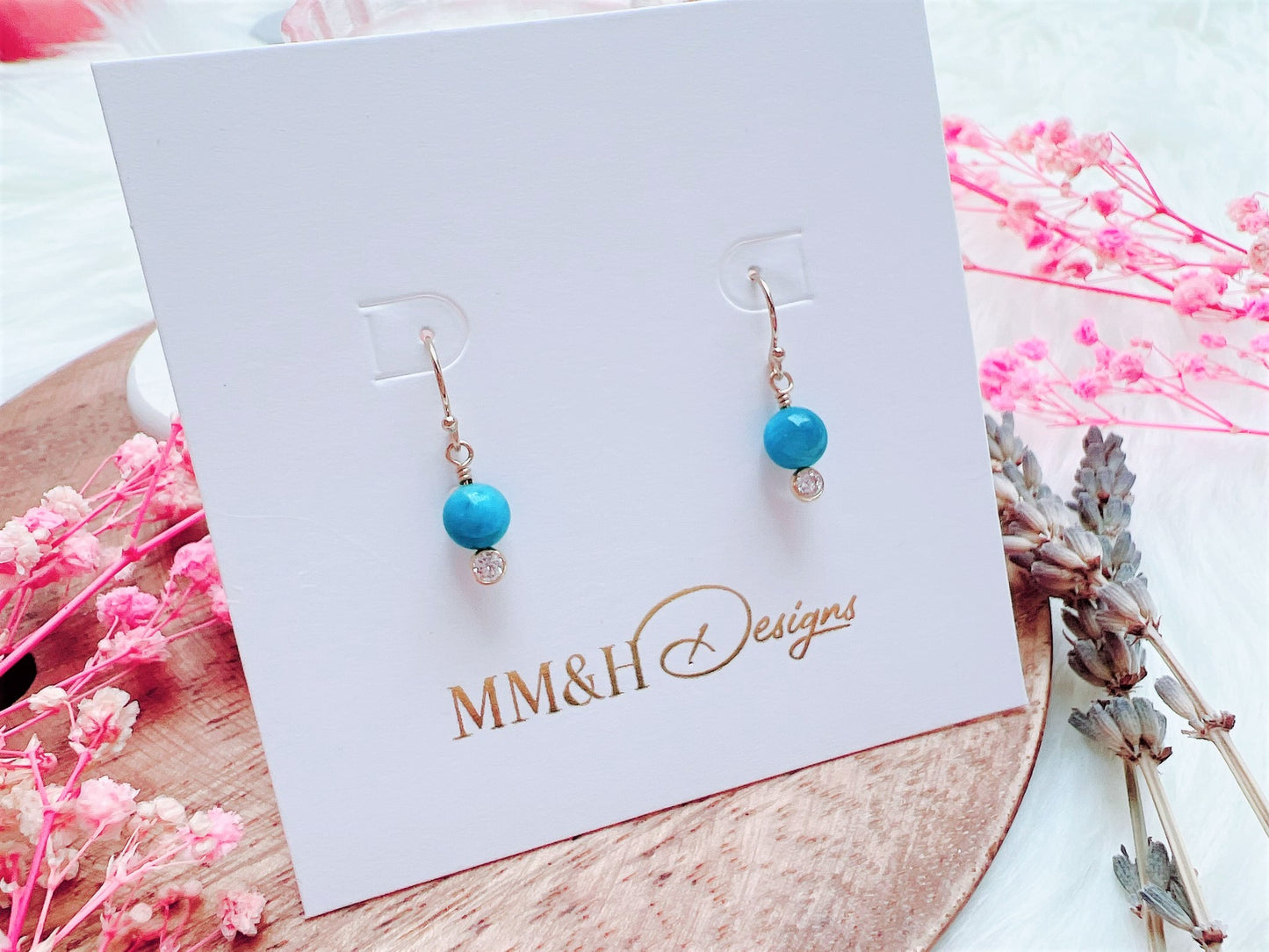 Apatite and Cubic Zirconia Earrings