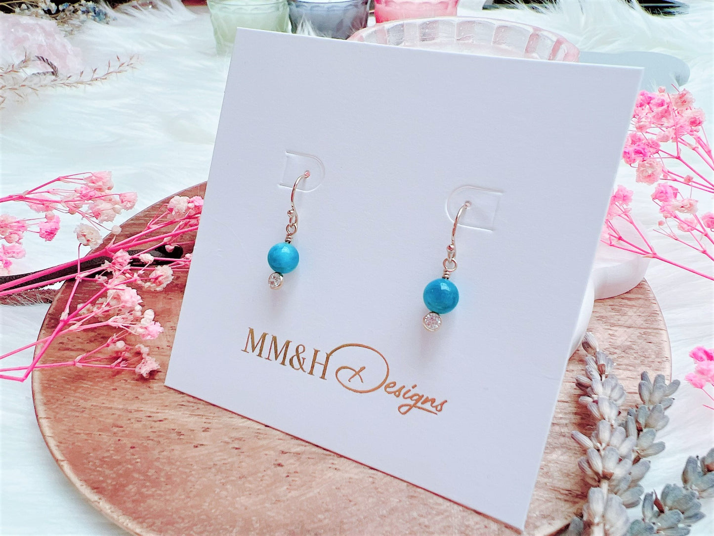 Apatite and Cubic Zirconia Earrings