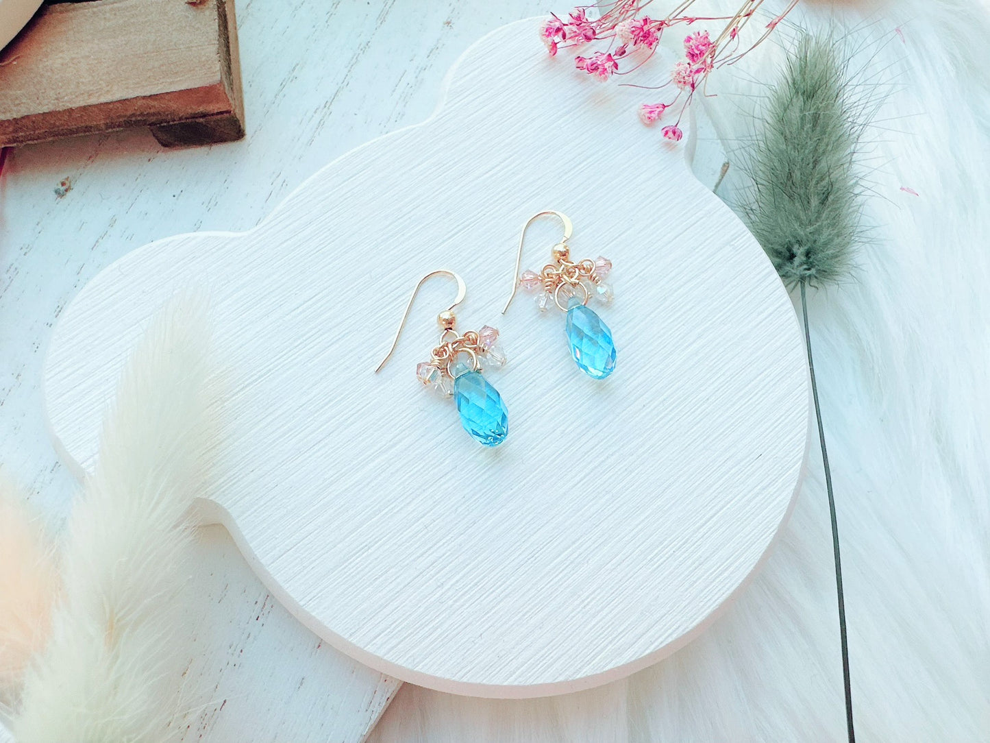 Briolette Crystal Cluster Earrings