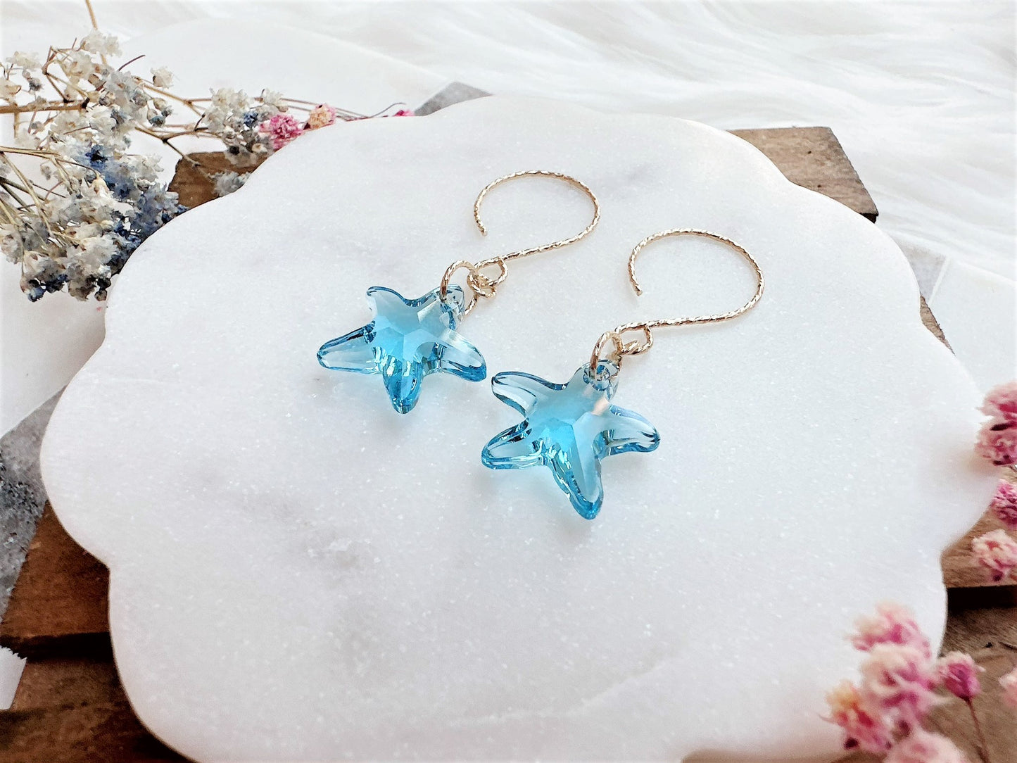 Crystal Starfish Earrings