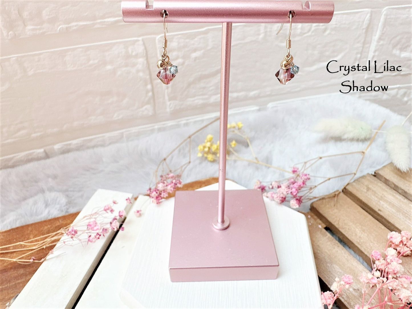 Cute Crystal Earrings with Mini Ball Charm