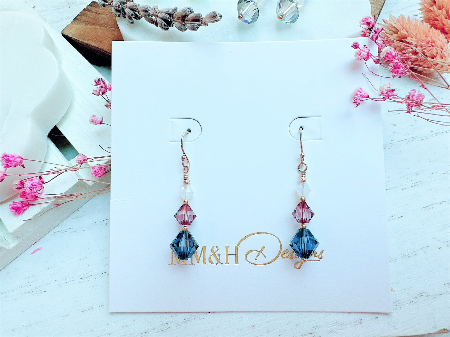 Cute Bicone Crystal Earrings