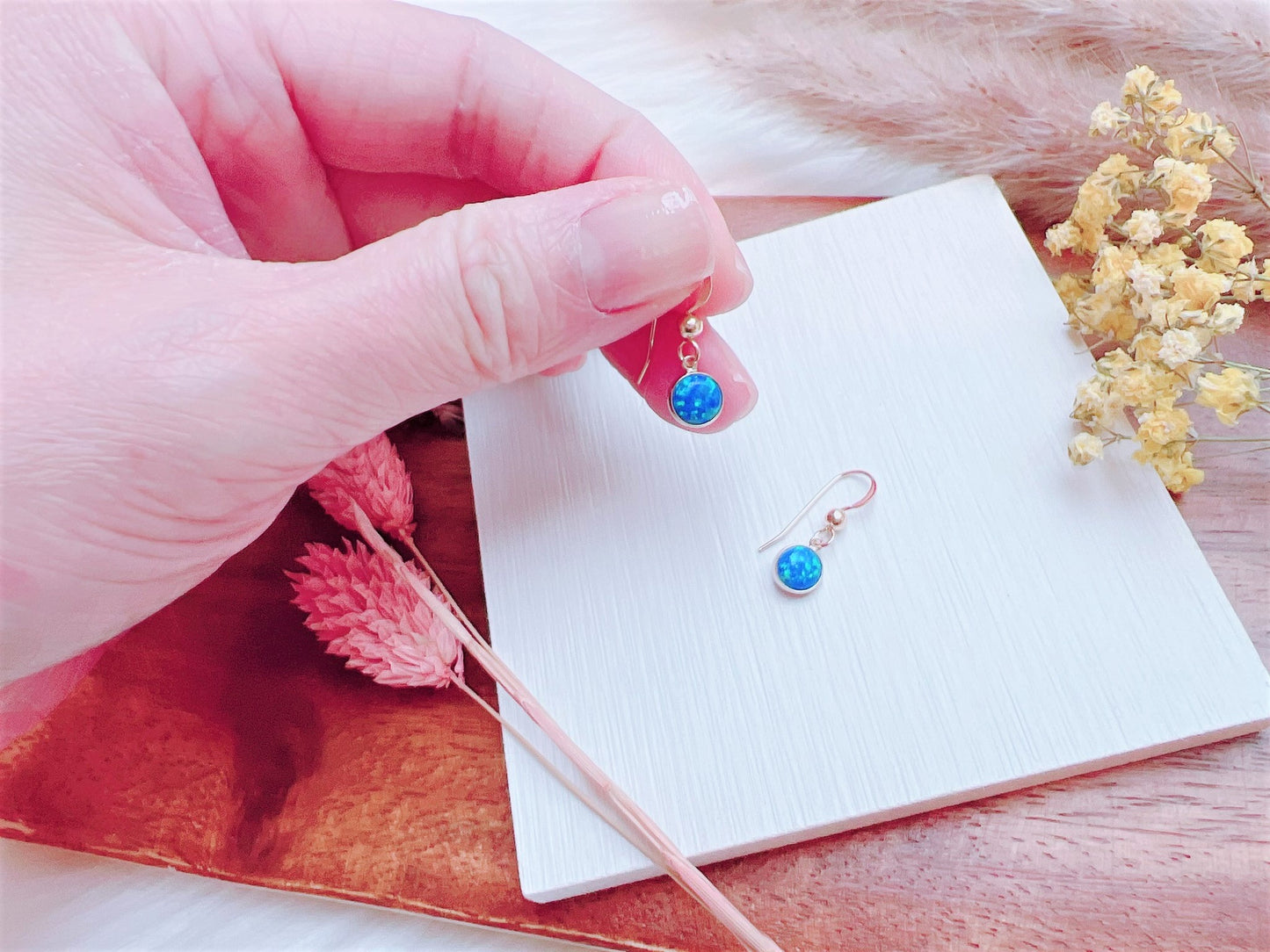Blue Ocean Bello Opal Earrings