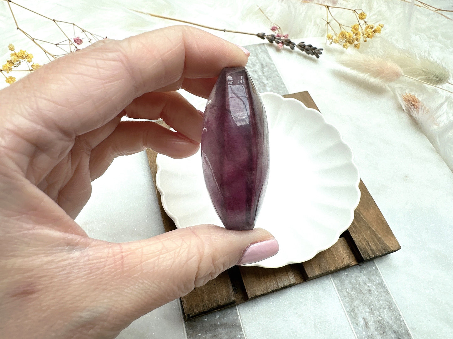 Candy Fluorite Palm Stone