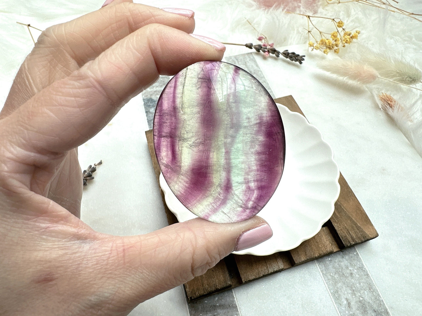 Candy Fluorite Palm Stone