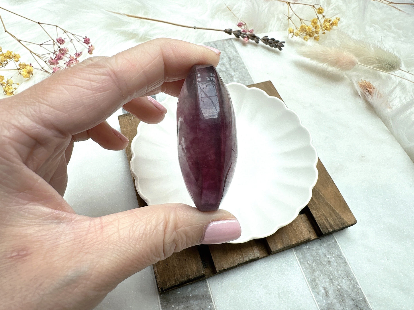 Candy Fluorite Palm Stone