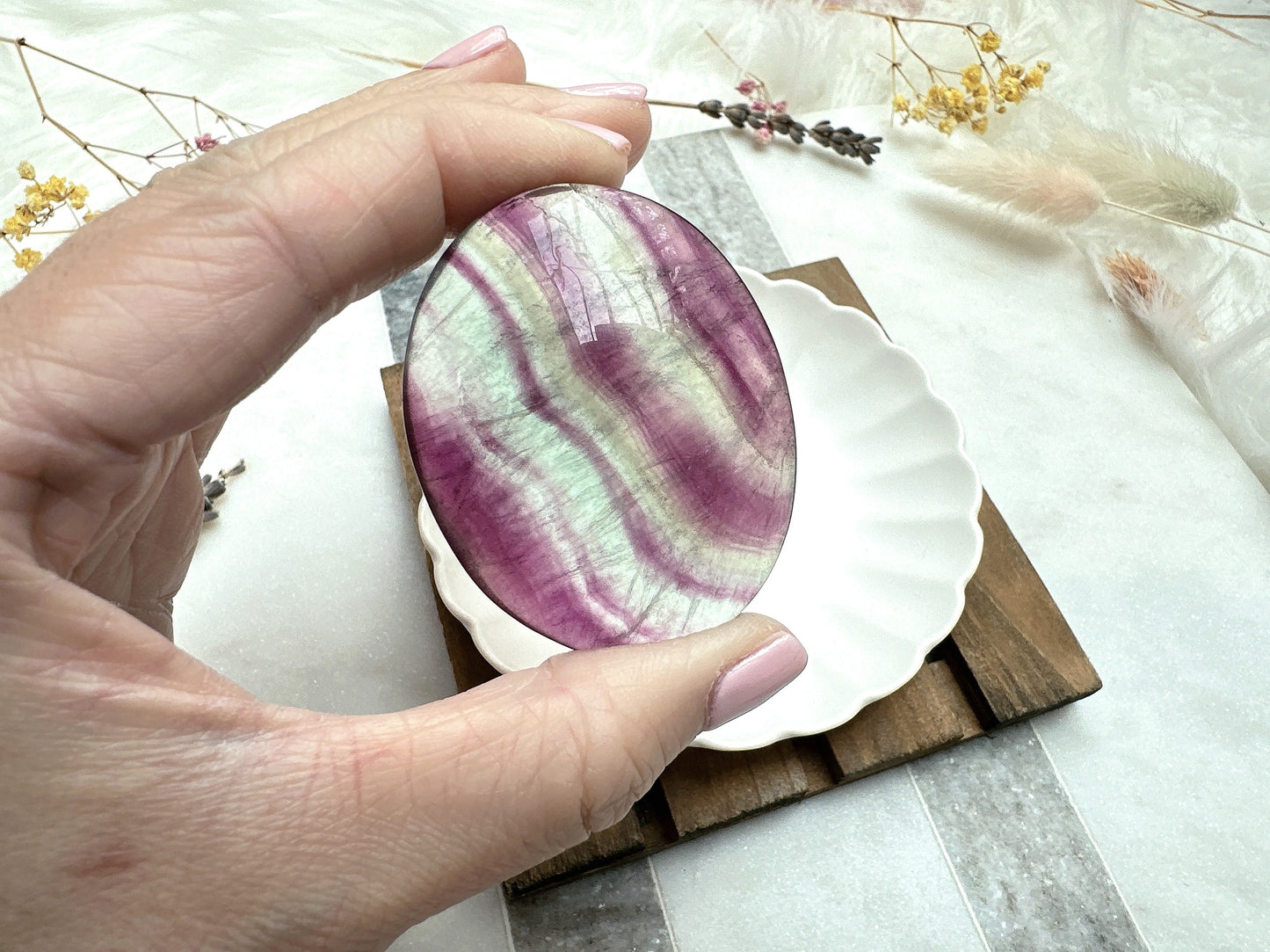 Candy Fluorite Palm Stone