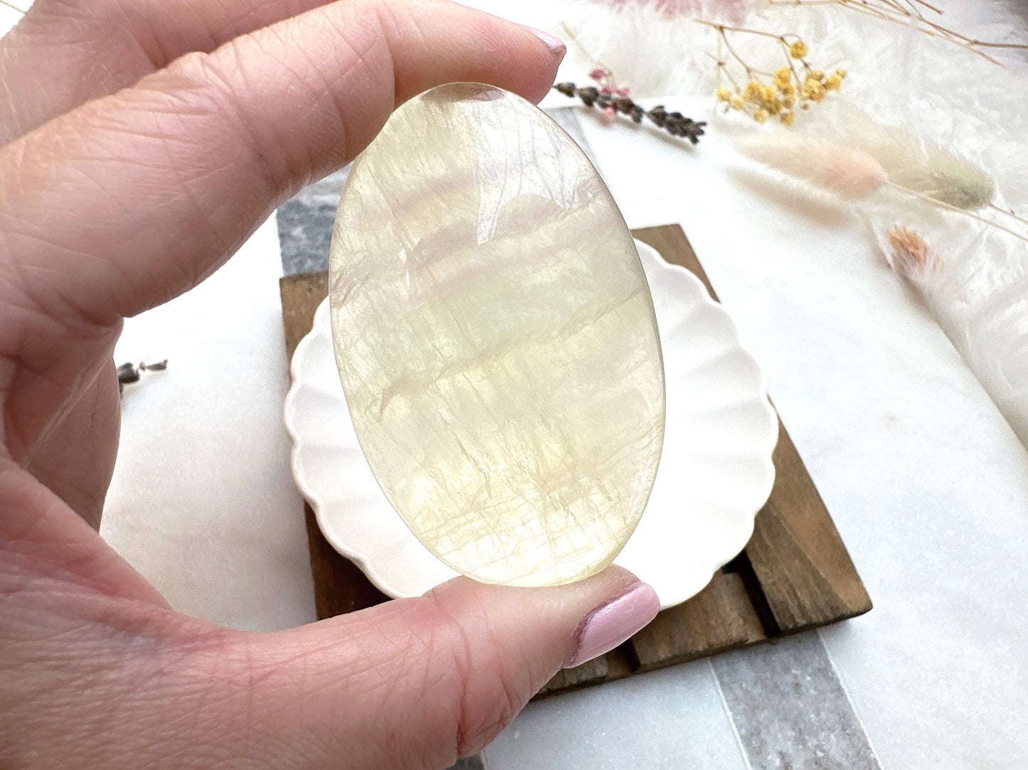 Candy Fluorite Palm Stone