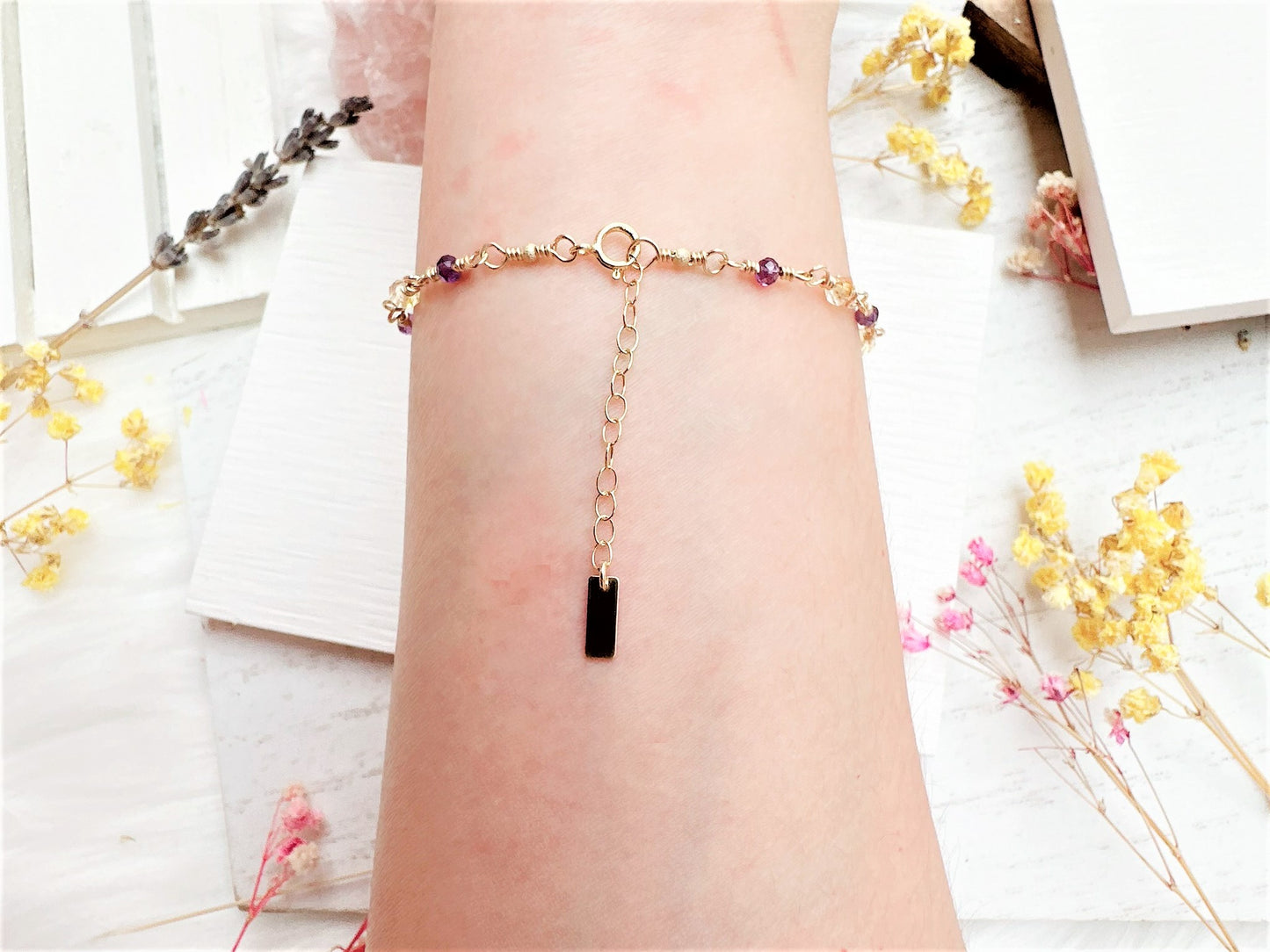 Mini Citrine and Amethyst Bracelet