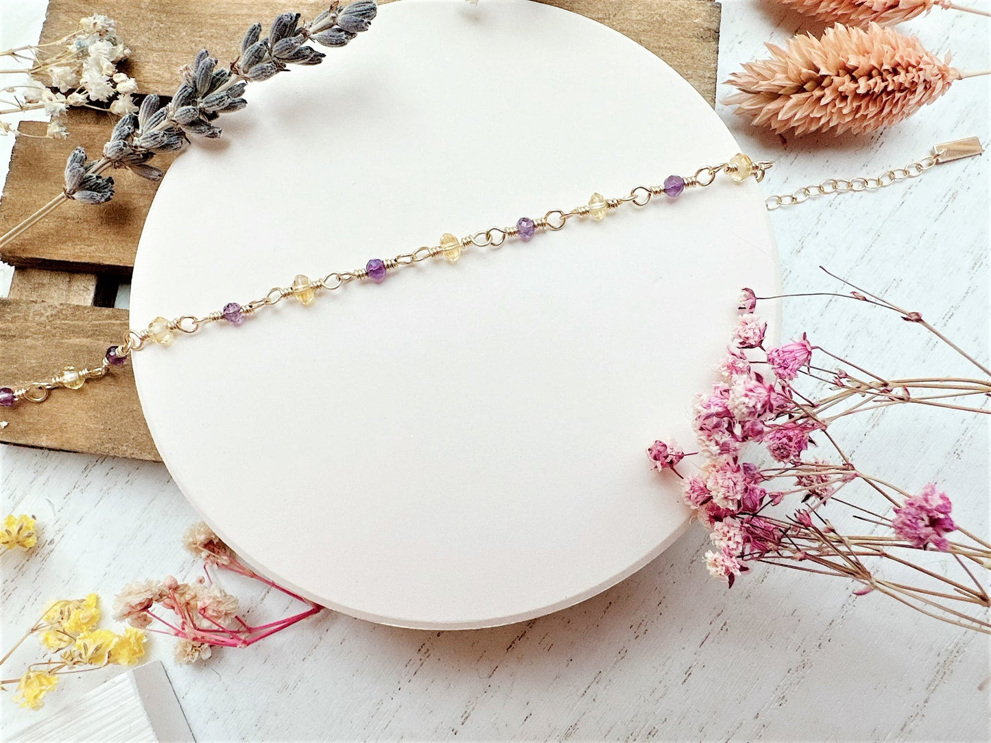 Mini Citrine and Amethyst Bracelet